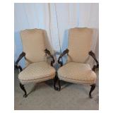 Vintage Queen Anne Style Armchairs Duo