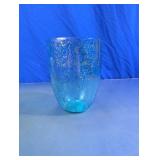 Blue Speckled Glass Vase