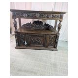 Carved Wood Buffet Sideboard Server 61'