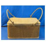 Wicker Picnic Basket With Lid