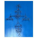Vintage Metal Scrollwork 4-Tier Wall Plate Rack