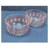 Anchor Hocking Christmas Glass Bowls Lot