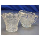 Pressed Glass Creamer And Sugar Bowl