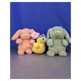 Plush Bunnies & Duckling Soft Toy Trio