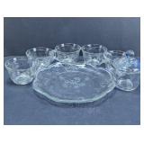 Floral Glass Snack Set with Lidded Jar