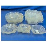 Diamond Point Glass Candy Dishes
