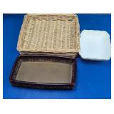 Mikasa Bone China, Woven Basket & Faux Stone Tray