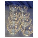 Etched Glass Dessert Bowls & Sherbet Cups