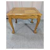 Vintage Oak Wood Claw Foot End Table