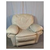 Cream Leather Manual Armchair Recliner