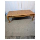 Vintage Oak Veneer Coffee Table w/Cabriole Legs