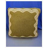 Vintage Olive Green Knit Throw Pillow