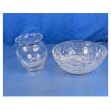 Glass Bowl and Rose Vase Set
