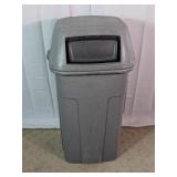 Toter Gray Commercial Push-Door Trash Can