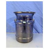 Cobalt Blue Glass Vintage Milk Can Vase Decor