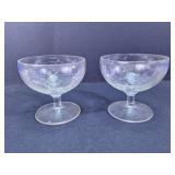Etched Glass Coupe Dessert Dishes