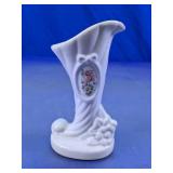 Floral Glass Horn of Plenty Bud Vase