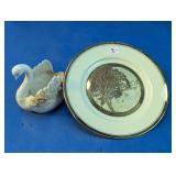 Swan Planter and Anniversary Plate