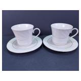 Pair of White Cups & Saucers