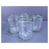 Set of Green Tint Glass Tumblers