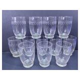 Set of Etched Drinking Glasses