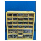 Vintage Multi-Drawer Organizer with Hardware Lot