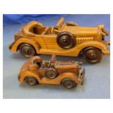 Wooden Vintage Car Model Set