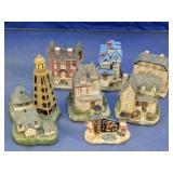 Village Buildings & Lighthouse Figurine Set