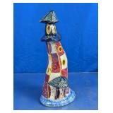 Ceramic Whimsical Crooked Lighthouse Decor