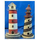 Rustic Decorative Lighthouse Figurines Duo
