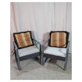 Patio Lounge Chairs with Cushions Pair