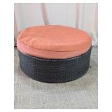 Round Wicker Patio Ottoman