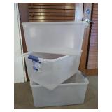 Sterilite 66 Qt Clear Plastic Storage Totes Trio