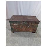 Rustic Green Metal Storage Box
