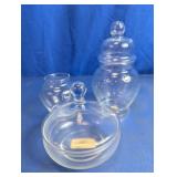 Assorted Glass Canisters & Covered Dish Set
