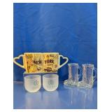 Vintage Novelty Shot Glasses & NYC Mug Set