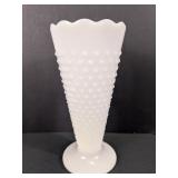 Hobnail Milk Glass Pedestal Vase