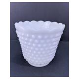 Milk Glass hobnail & dash planter/vase