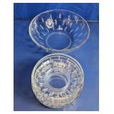 Glass Serving Bowl & Coaster Set
