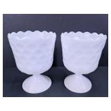 Milk Glass Pedestal Goblets