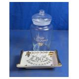 50th Anniversary Glass Jar & Ceramic Tray