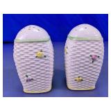 Floral Basketweave Salt & Pepper Shakers
