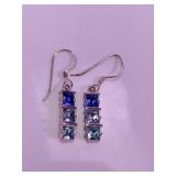 Sterling blue topaz drop earrings