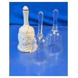 Rose & Etched Glass Dinner Bells