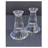 Mikasa Crystal Ribbed Taper Candle Holders