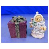 Bear-Themed Christmas Box Snow Globe and Figurine