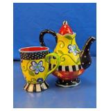Colorful Ceramic Teapot & Mug Set