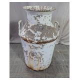 White Painted Metal Milk Can