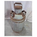 Embossed Metal Milk Can With Lid & Handles