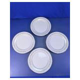 Glass Dinner Plates with Floral Rim
